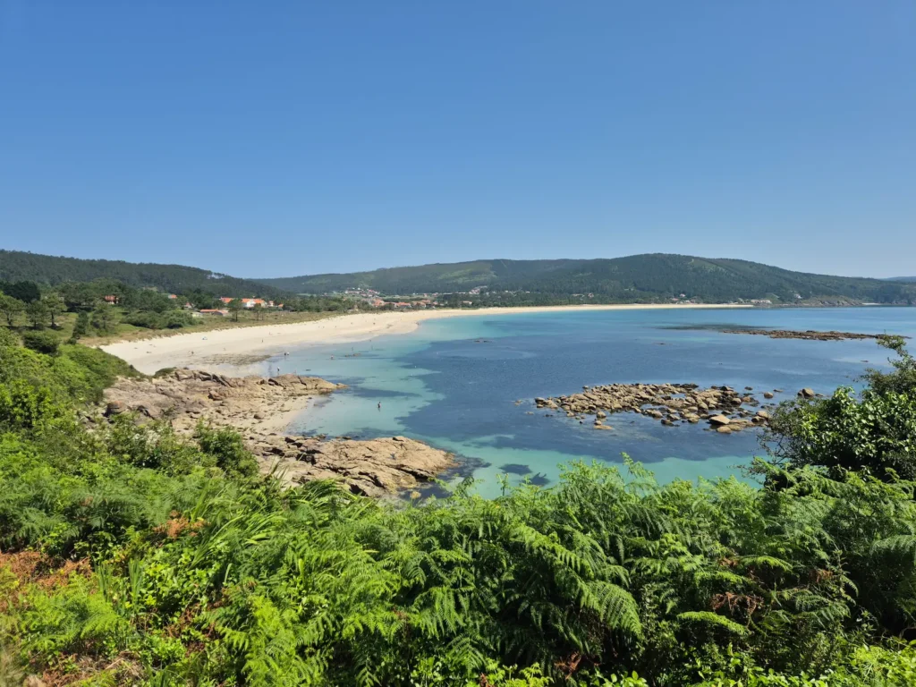 View of Playa de Langosteira in Finisterre