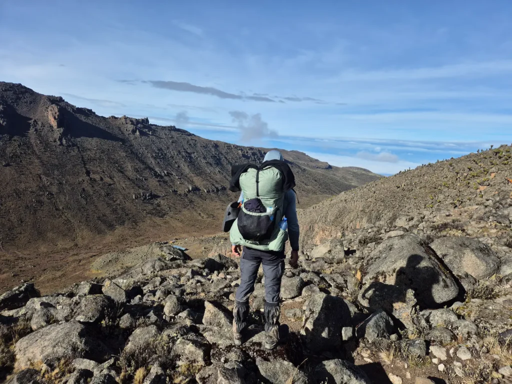 Simon at Teleki Valley on Mount Kenya