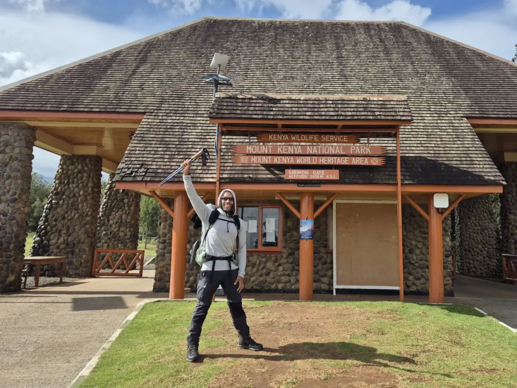 Simon at Sirimon Gate on Mount Kenya