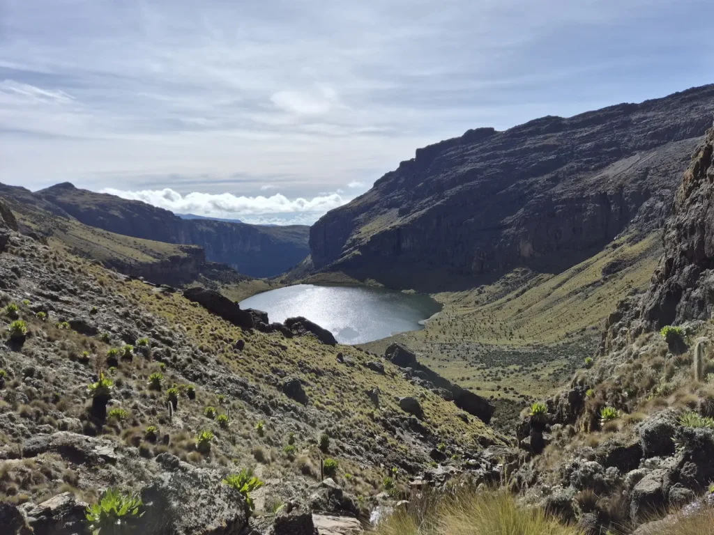 View of Lake Michaelson on Mount Kenya
