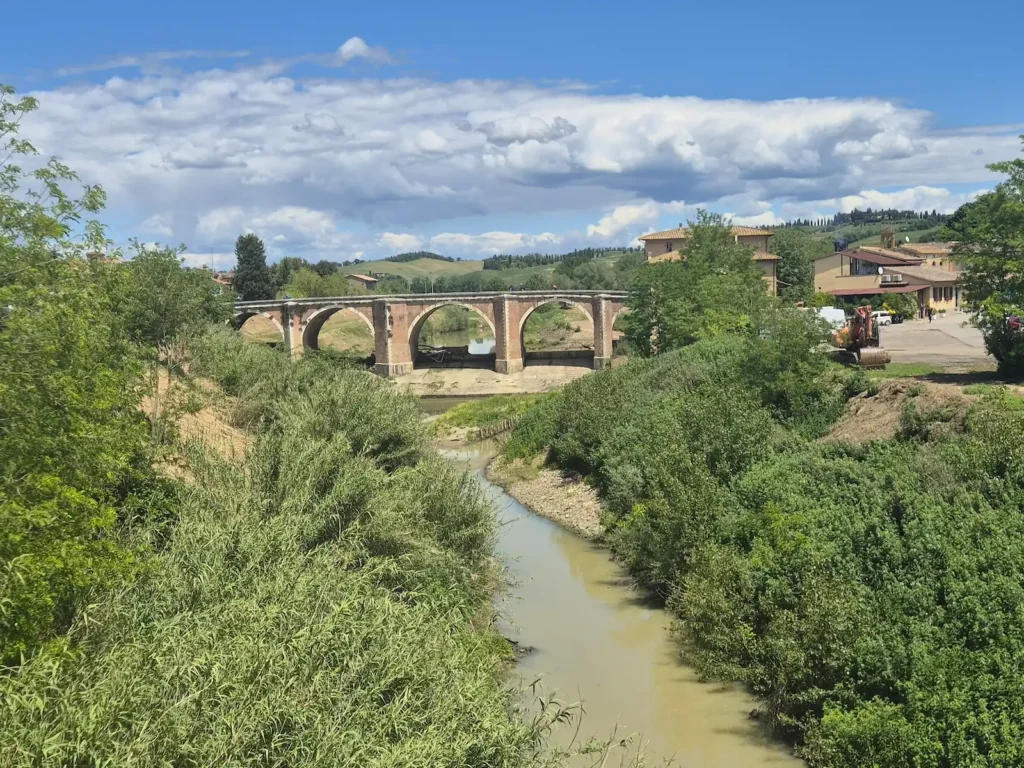 Ponte d'Arbia’s medieval bridge over the Arbia River