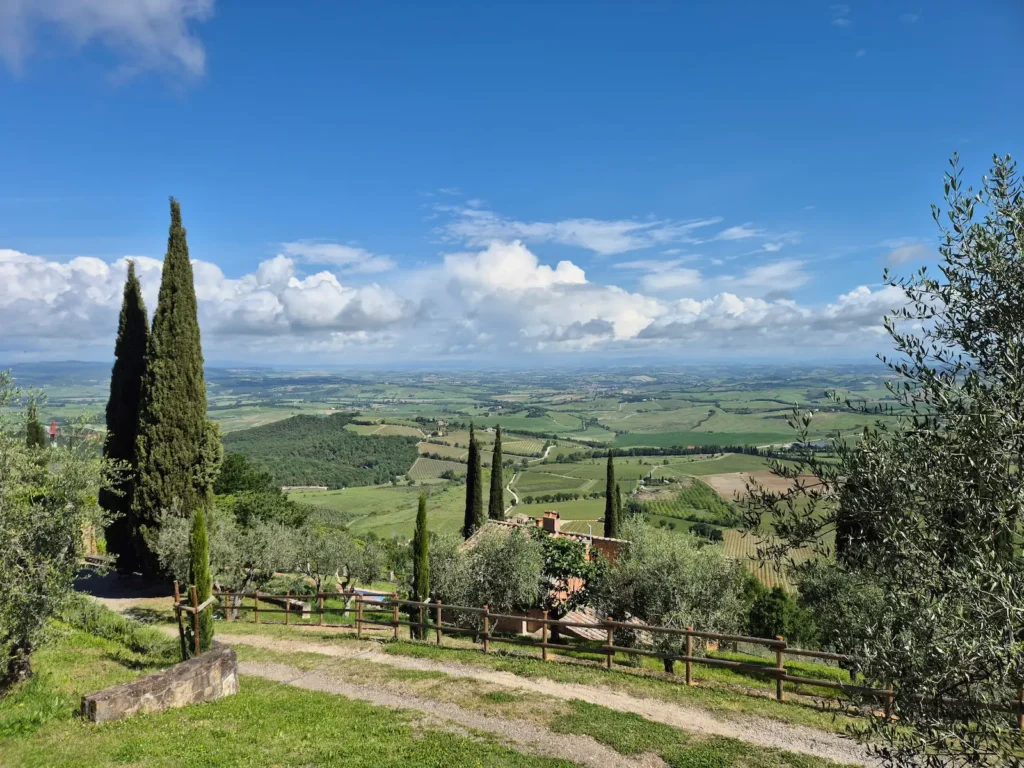Landscape view of Val d'Arbia in Tuscany