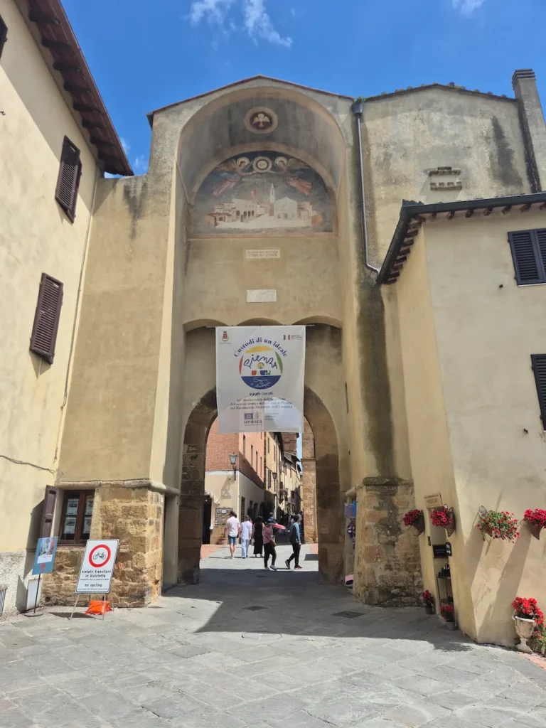 The Porta al Prato gate in Pienza